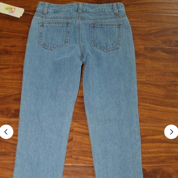NWT $49 GB GIRLS Blue Jeans Embellished Crystal Beaded Jeans Size 10 - Picture 3 of 10